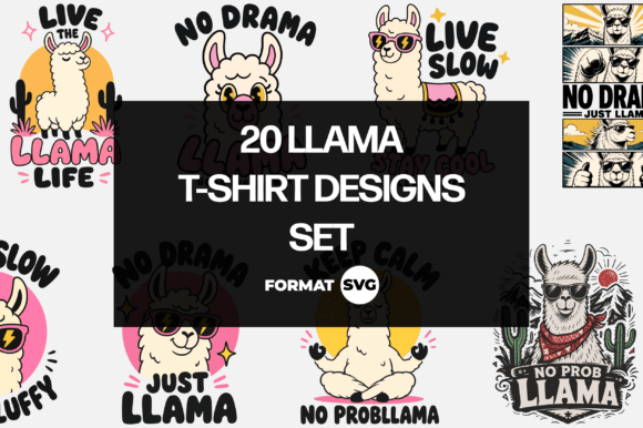 20 Llama SVG Designs: Trendy Graphics for Crafts & Brands