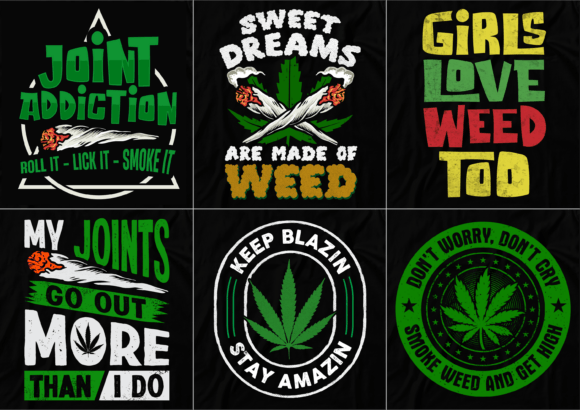 420 Cannabis T-shirt Design Bundle: 6 Graphics to Define Your Brand