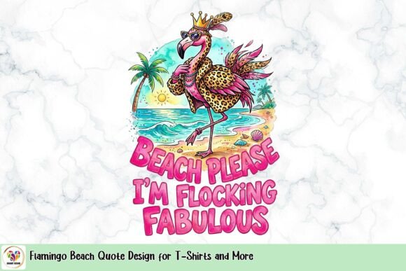 Beach Please: A Vibrant Flamingo Design for Your Summer Projects