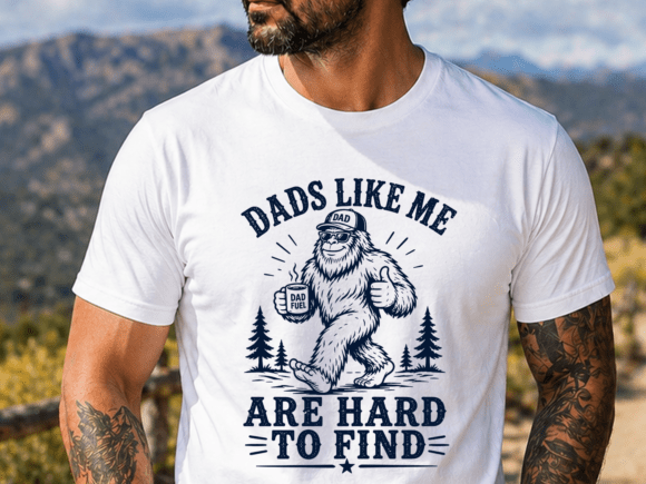 Bigfoot Dad Shirt Design: Sasquatch Coffee PNG SVG