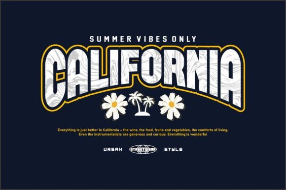 California Typography: A Vintage-Inspired Design for Modern Apparel