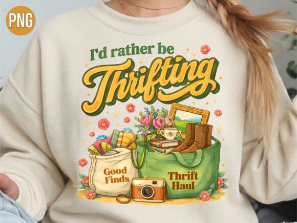 Id Rather Be Thrifting Design PNG: A Vintage Vibe for Your Projects