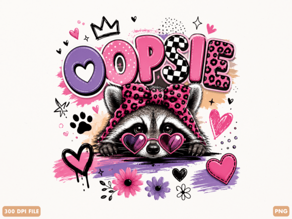 Oopsie Trash Panda Raccoon PNG: A Design for Whimsical Creations